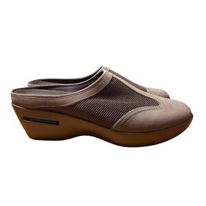 Cole Haan Air Bettie Womens Tan Mesh Slip-On Wedge Mules Size 9B